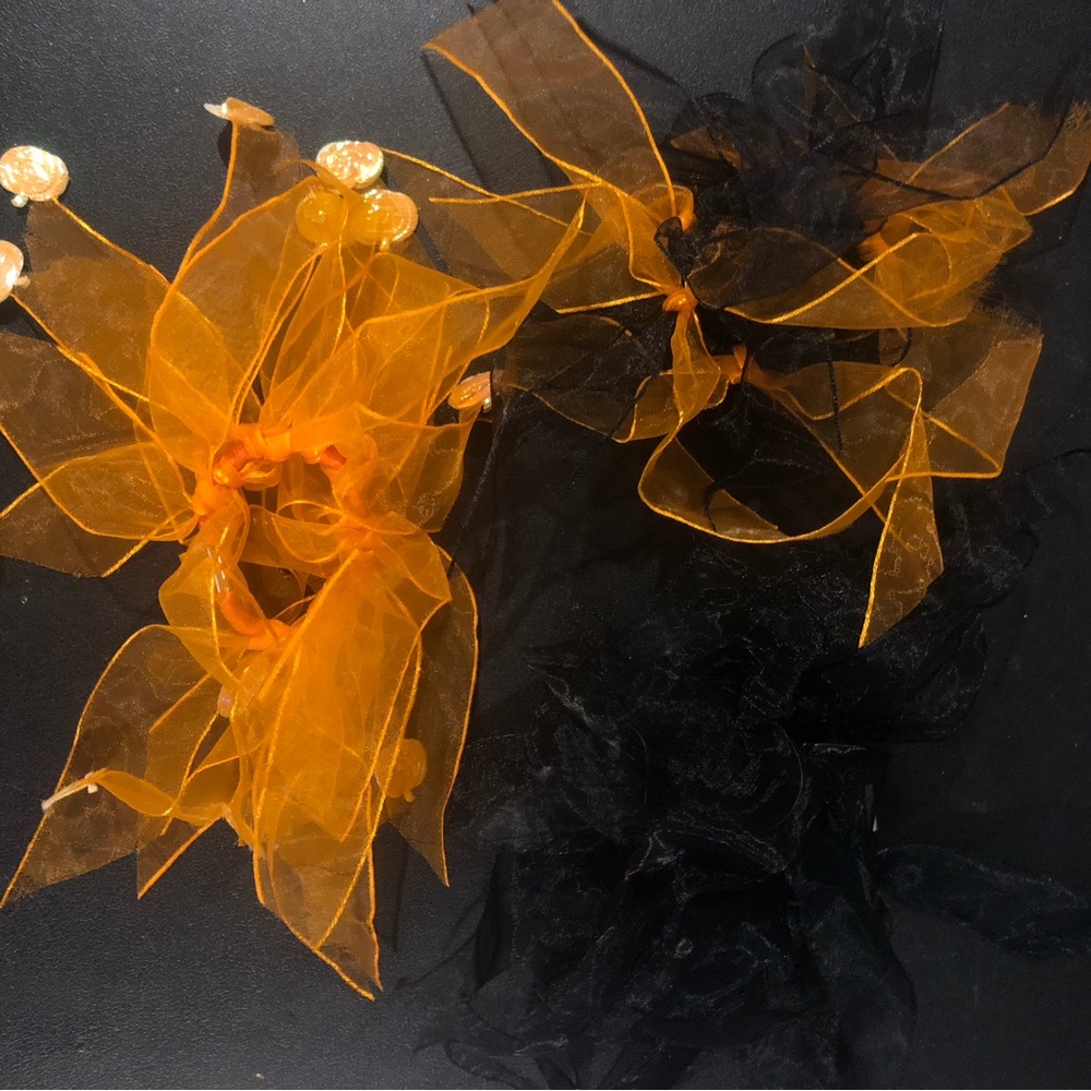 3 Halloween Orange and Black Hair Accessories 🎃